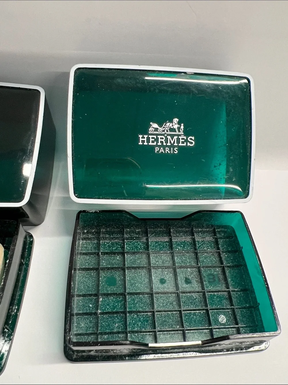 Vintage HERMES Eau d’Orange Verte Scented Soap In Lucite Box Vintage 0.8 oz